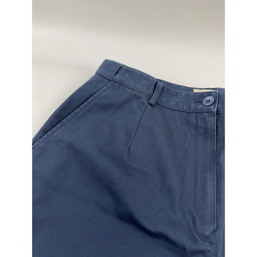 LL Bean Original Fit Chino Bermuda Shorts 9" Navy Cotton 274910 Women Regular 16 - Picture 3 of 16